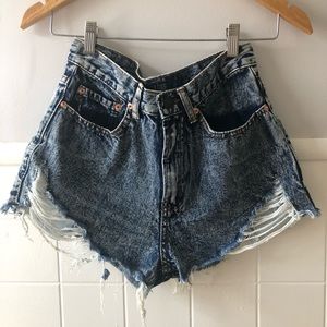 Distressed Acid Wash Shorts